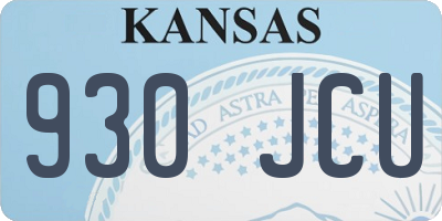 KS license plate 930JCU
