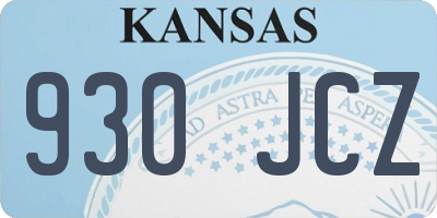 KS license plate 930JCZ