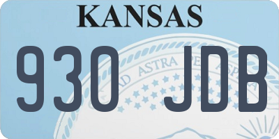 KS license plate 930JDB