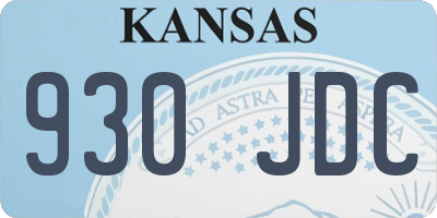KS license plate 930JDC