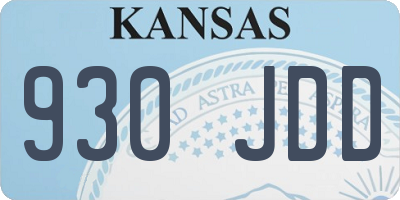 KS license plate 930JDD