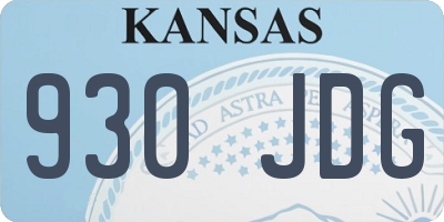 KS license plate 930JDG