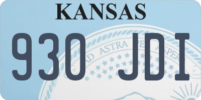 KS license plate 930JDI