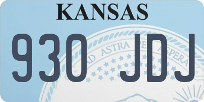 KS license plate 930JDJ