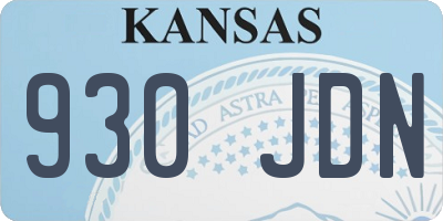 KS license plate 930JDN