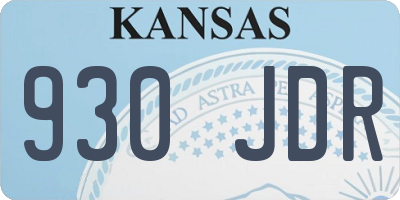 KS license plate 930JDR