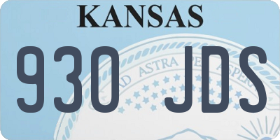 KS license plate 930JDS