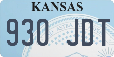 KS license plate 930JDT