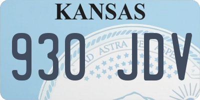 KS license plate 930JDV