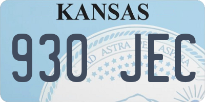 KS license plate 930JEC