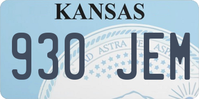 KS license plate 930JEM