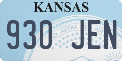 KS license plate 930JEN