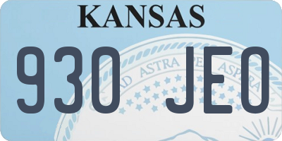 KS license plate 930JEO