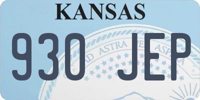 KS license plate 930JEP