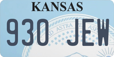 KS license plate 930JEW