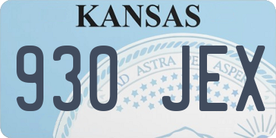 KS license plate 930JEX