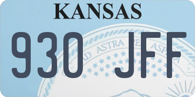 KS license plate 930JFF