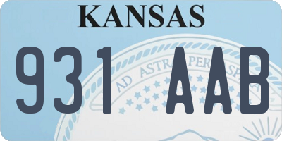 KS license plate 931AAB