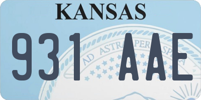 KS license plate 931AAE