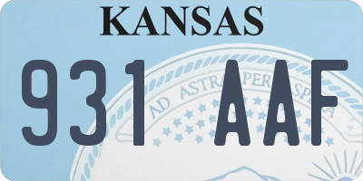 KS license plate 931AAF