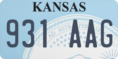 KS license plate 931AAG