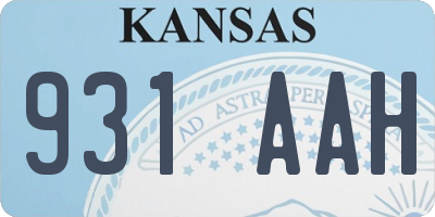 KS license plate 931AAH