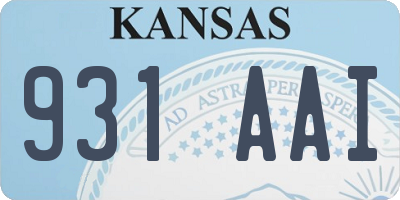 KS license plate 931AAI