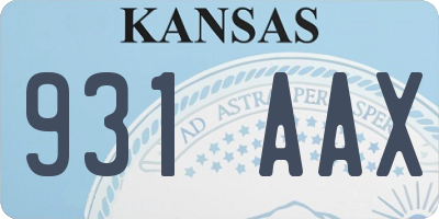 KS license plate 931AAX