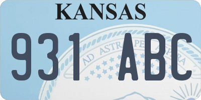 KS license plate 931ABC