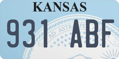 KS license plate 931ABF