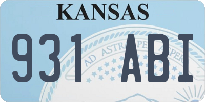 KS license plate 931ABI