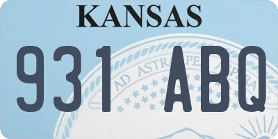 KS license plate 931ABQ