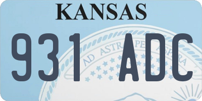 KS license plate 931ADC
