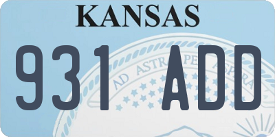 KS license plate 931ADD