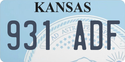 KS license plate 931ADF