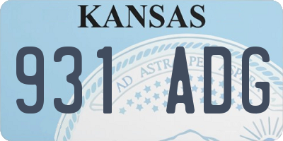 KS license plate 931ADG