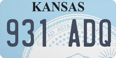 KS license plate 931ADQ