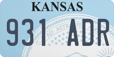 KS license plate 931ADR