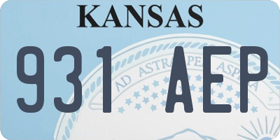 KS license plate 931AEP