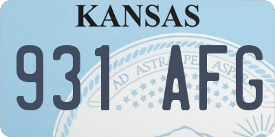 KS license plate 931AFG