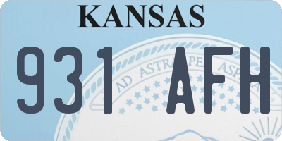 KS license plate 931AFH
