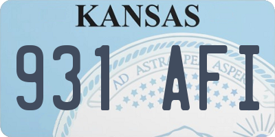 KS license plate 931AFI