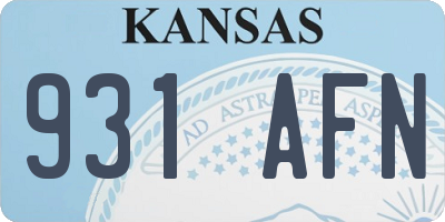 KS license plate 931AFN