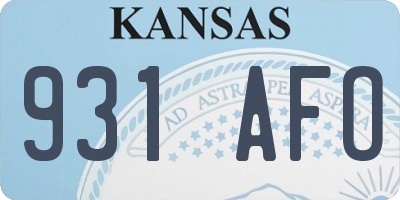 KS license plate 931AFO