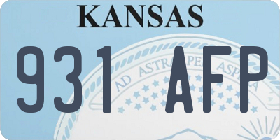 KS license plate 931AFP