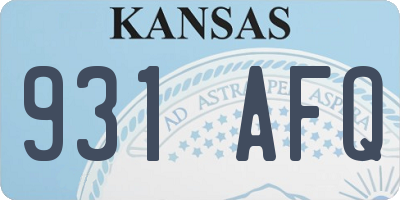 KS license plate 931AFQ