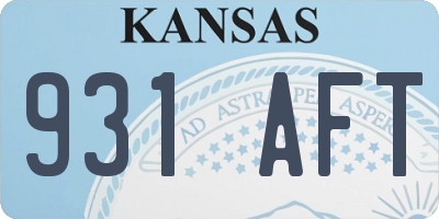 KS license plate 931AFT