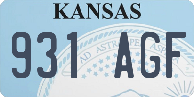 KS license plate 931AGF