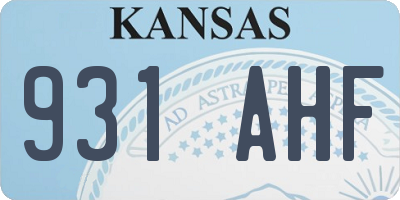 KS license plate 931AHF