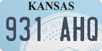KS license plate 931AHQ